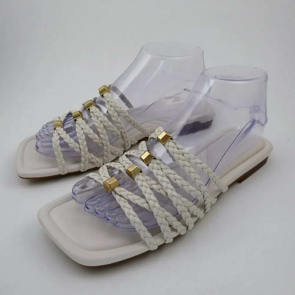 Marc Fisher Lelina Women's US 8 Elegant Cream Strappy Casual Slide